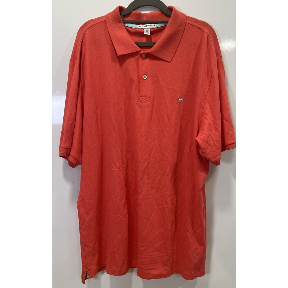 Men's Peter Millar XXL Orange/pink‎ Logo Polo Shirt